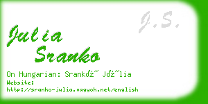 julia sranko business card
